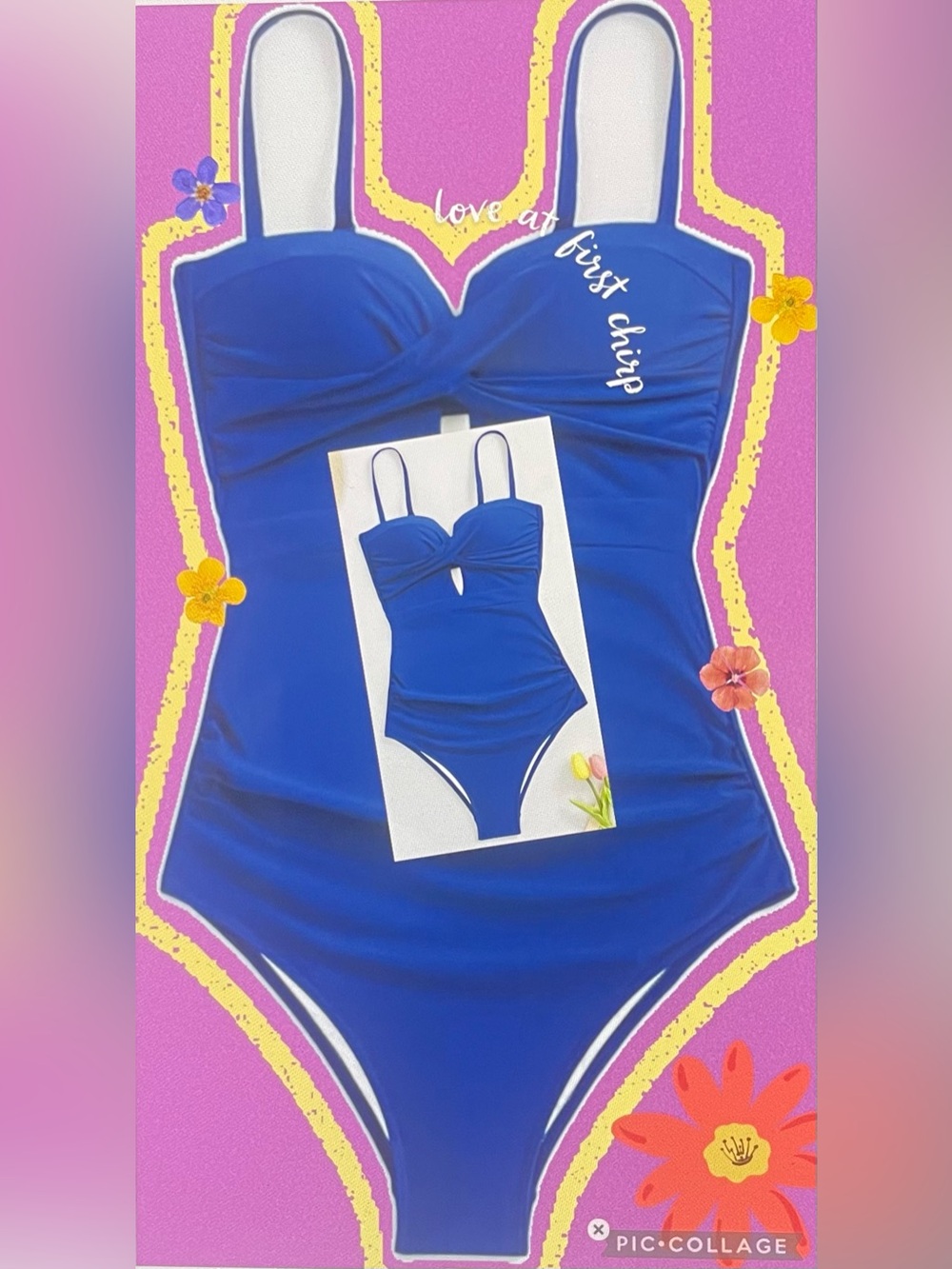EoMENIE Royal Blue One-Piece Swimsuit